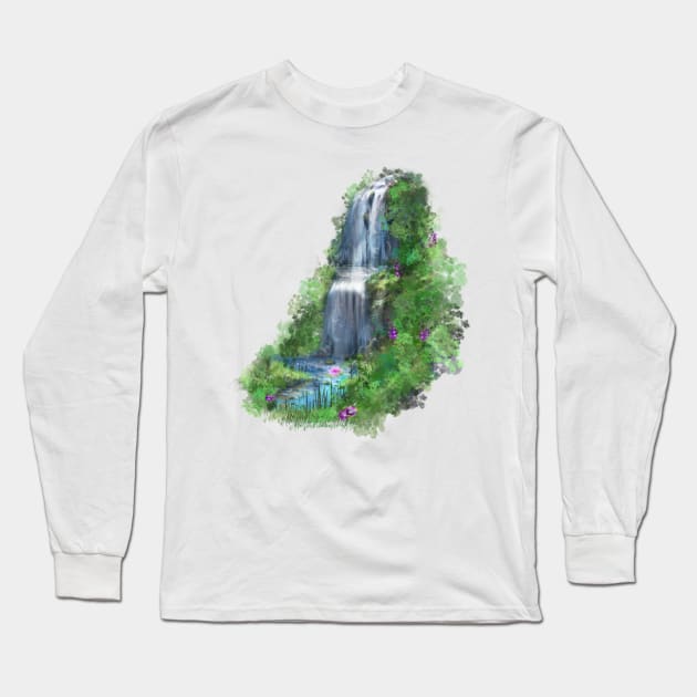 Aber Falls in Wales, UK. Long Sleeve T-Shirt by designsbycreation